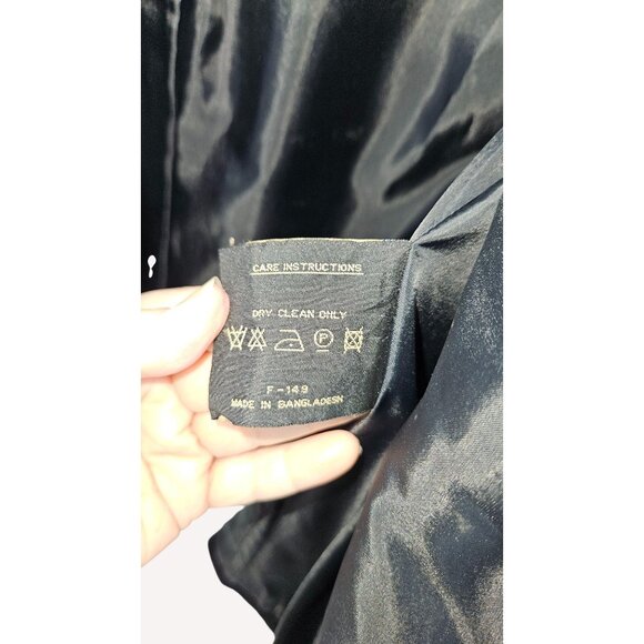 Fleet Street Wool Hooded Jacket Black Plaid Lined Wool Zip Coat Womens Petite PL - Picture 10 of 12